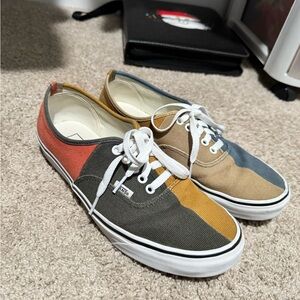 Vans Colorblock Canvas Sneakers - Red, Green, Blue, Tan